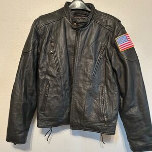 Victory Motorcycles Leather Biker Jacket XL Harley Davidson Patch Thinsulate USA